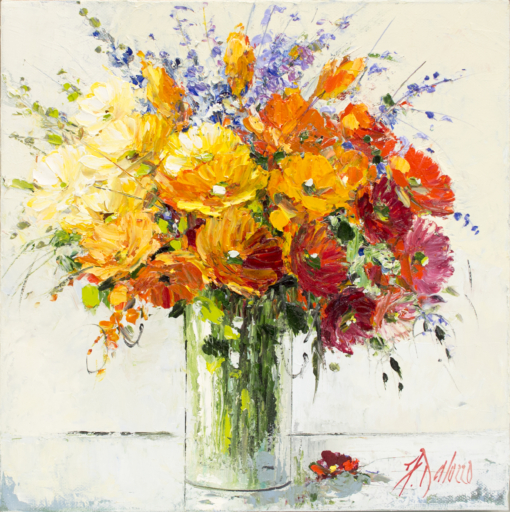 Floral Still Life "Sunburnt Bouquet" Original Artwork by Judith Dalozzo