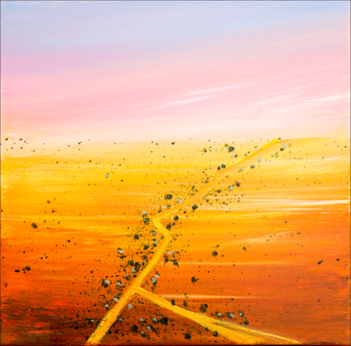 Aerial Cross Road Landscape "Study For Towards The Horizon" Original Artwork by Louis Dalozzo