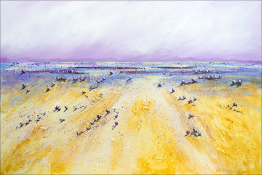 Edge Of The Stony Landscape "Mitchell Grass Country Central West Qld" Original Artwork by Louis Dalozzo