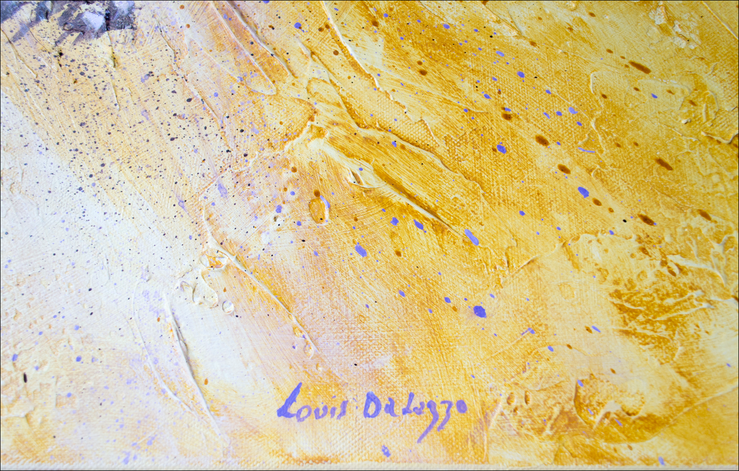 Close Up Signature Of Landscape Painting "Mitchell Grass Country Central West Qld" By Louis Dalozzo