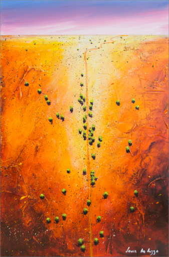 Distant Ranges Landscape "Gunbarrel Highway Northern Territory" Original Artwork by Louis Dalozzo