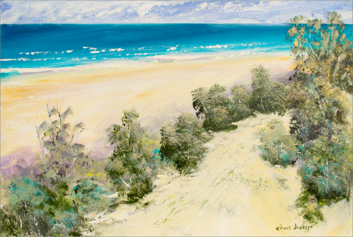 Beach Seascape "Afternoon Glow South Straddie" Original Artwork by Louis Dalozzo