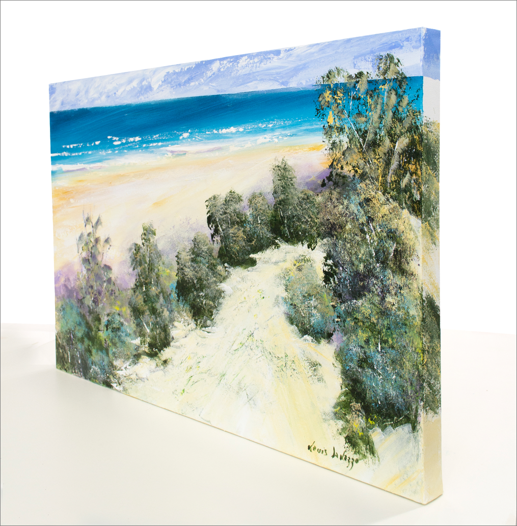 Side View Of Seascape Painting "Afternoon Glow South Straddie" By Louis Dalozzo