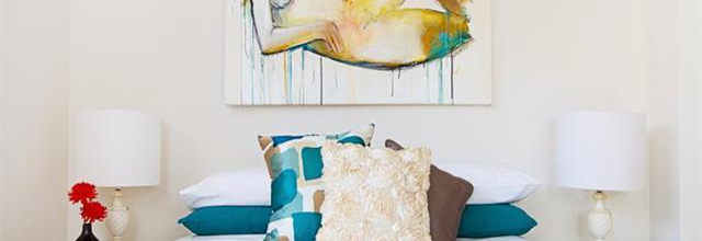 OUR ART IN REAL HOMES – Add a splash of colour in the bedroom.