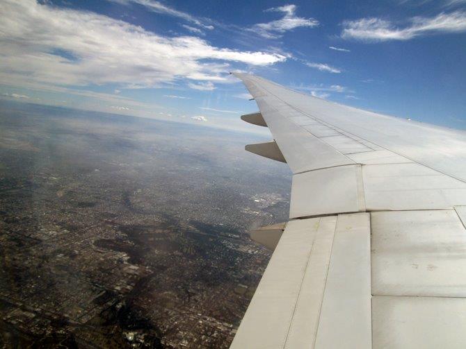 Flying over LA