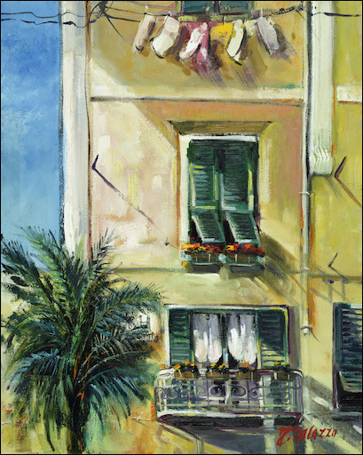 Italy Cityscape Canvas Print "4 Pm Shadows" by Judith Dalozzo