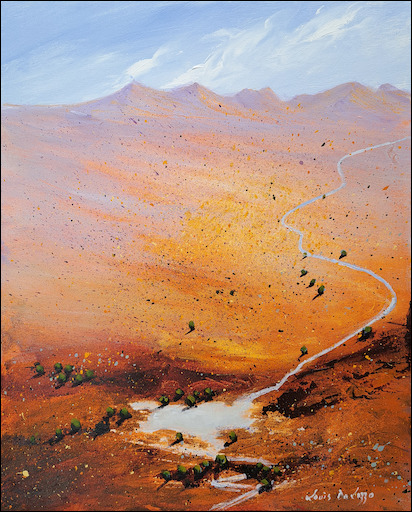 Road To Nowhere Landscape "After The Rain Flinders" Original Artwork by Louis Dalozzo