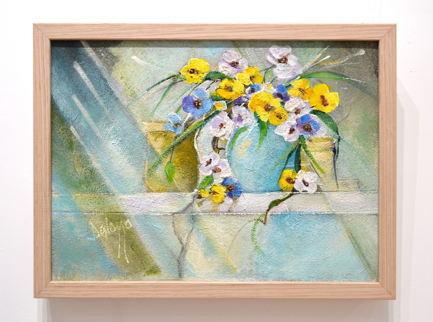 Framed Front View Of Still Life Painting "Afternoon Sunlight" By Lucette Dalozzo