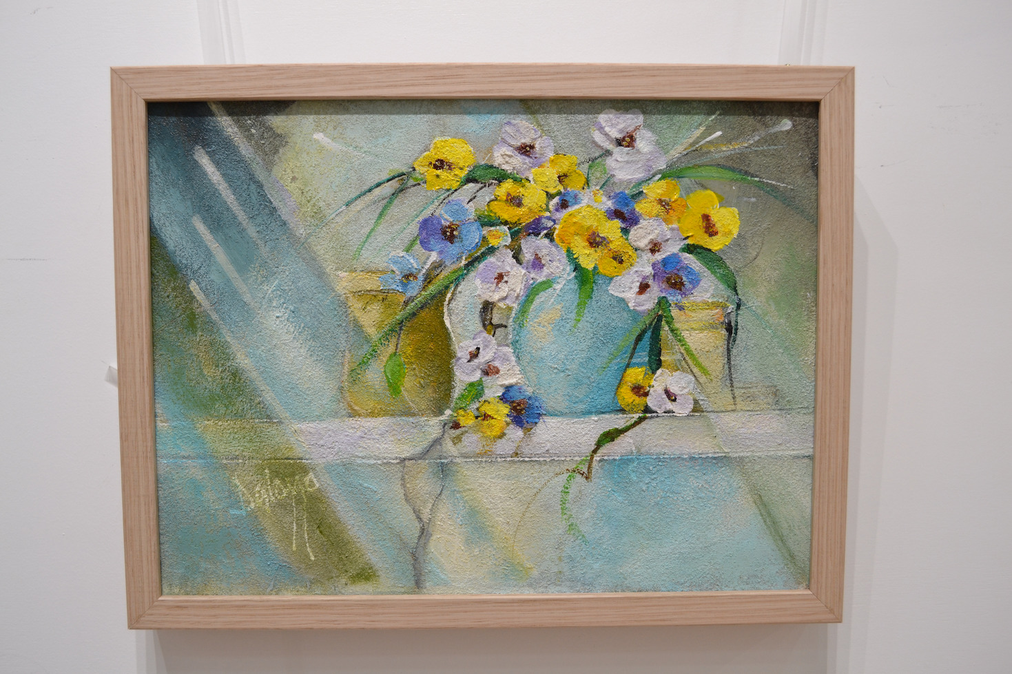 Framed Front View 2 Of Still Life Painting "Afternoon Sunlight" By Lucette Dalozzo