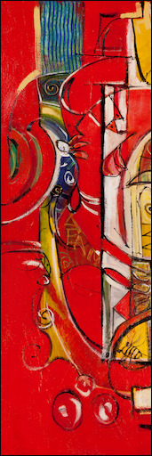 Figure "Ainsi Va La Vie 2" Triptych Left Panel Original Artwork by Lucette Dalozzo
