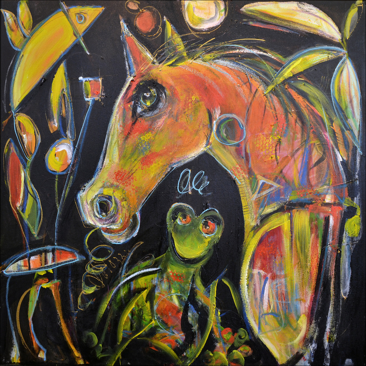 Animal Painting "Animal Magnetism Horse" by Lucette Dalozzo