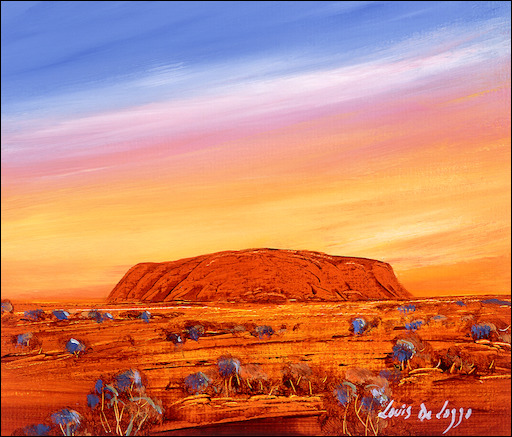 Landscape "Ayers Rock" Original Artwork by Louis Dalozzo