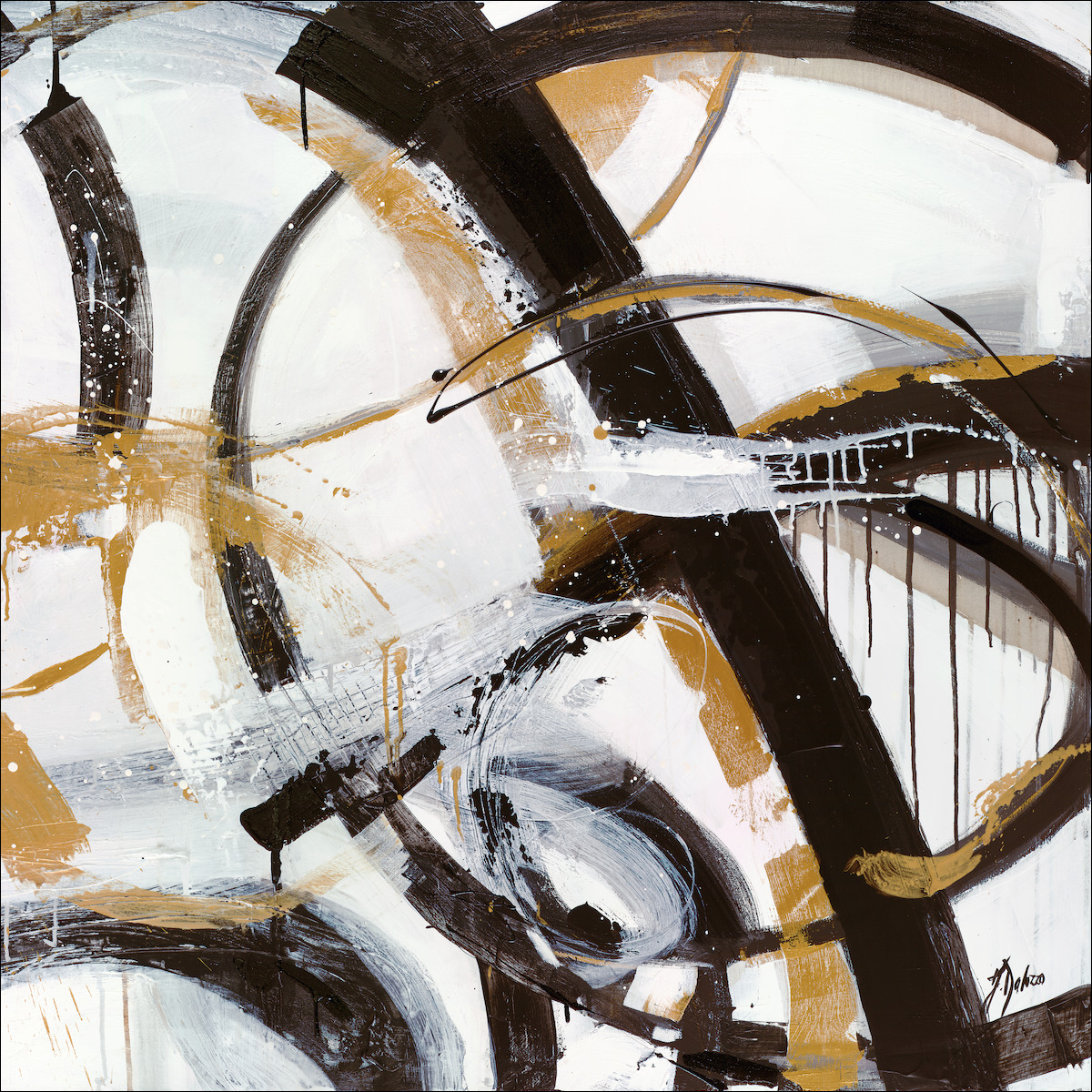 Scripture Abstract "Back to The Beginning" Reduced Right Square Variant From Judith Dalozzo Artwork