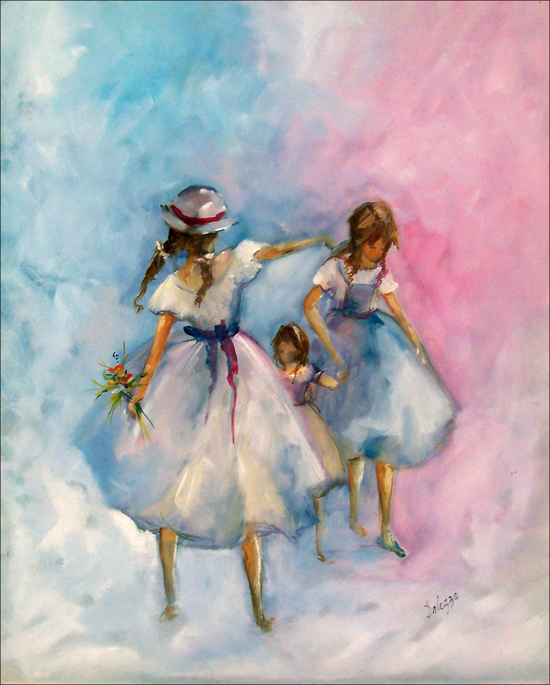 Romantic "Ballerina's" Original Artwork by Lucette Dalozzo