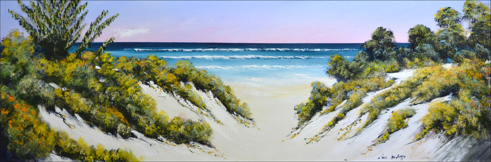 Seascape "Beach Path South Stradbroke" Original Artwork by Louis Dalozzo