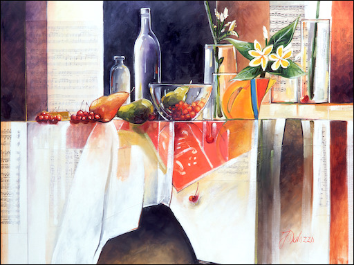 Symphony Still Life "Blanc 8" Original Artwork by Judith Dalozzo