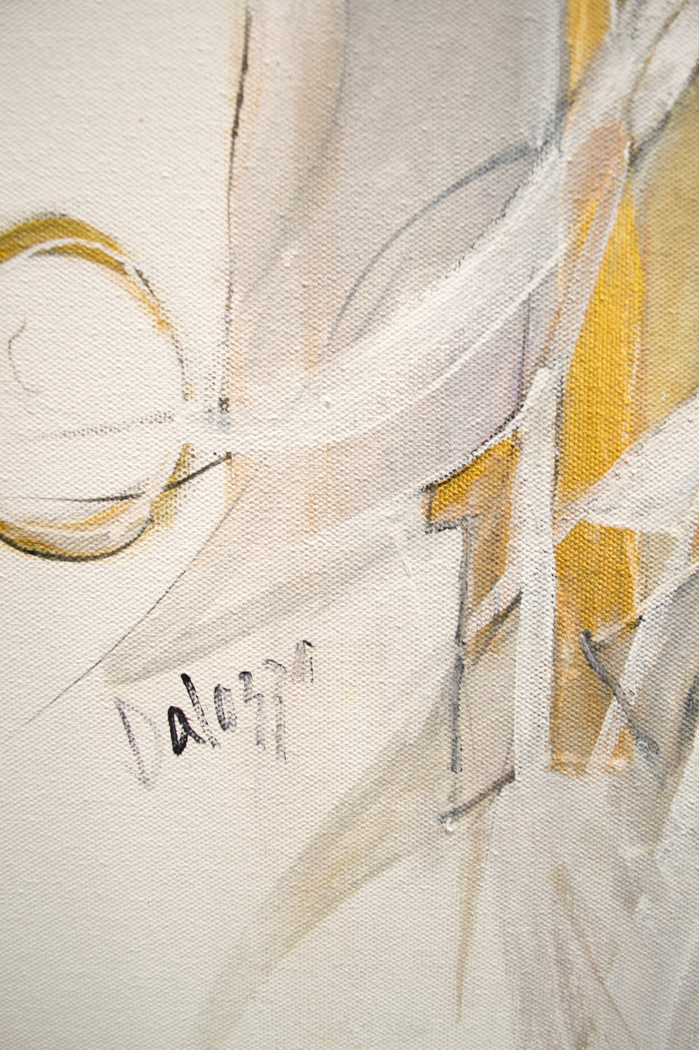 Close Up Signature Of Mixed Media Painting "Bodyscape" By Lucette Dalozzo
