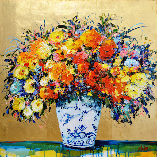 Floral Still Life "Bouquet D'Abondance" Original Artwork by Judith Dalozzo