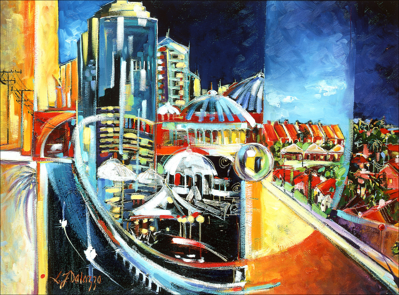 Cityscape "Brisbane Centre" Original Artwork by L&J Dalozzo