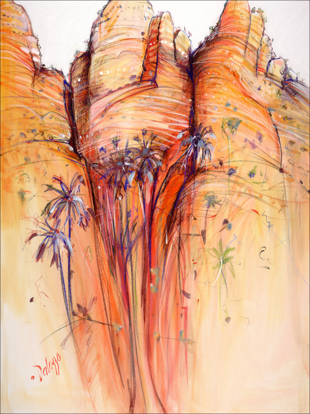 Landscape "Bungle Bungles" Triptych Middle Panel Original Artwork by Lucette Dalozzo