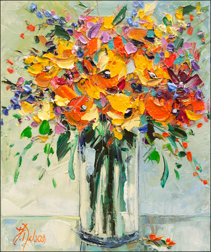 Floral Still Life "Burst of Colour" Original Artwork by Judith Dalozzo