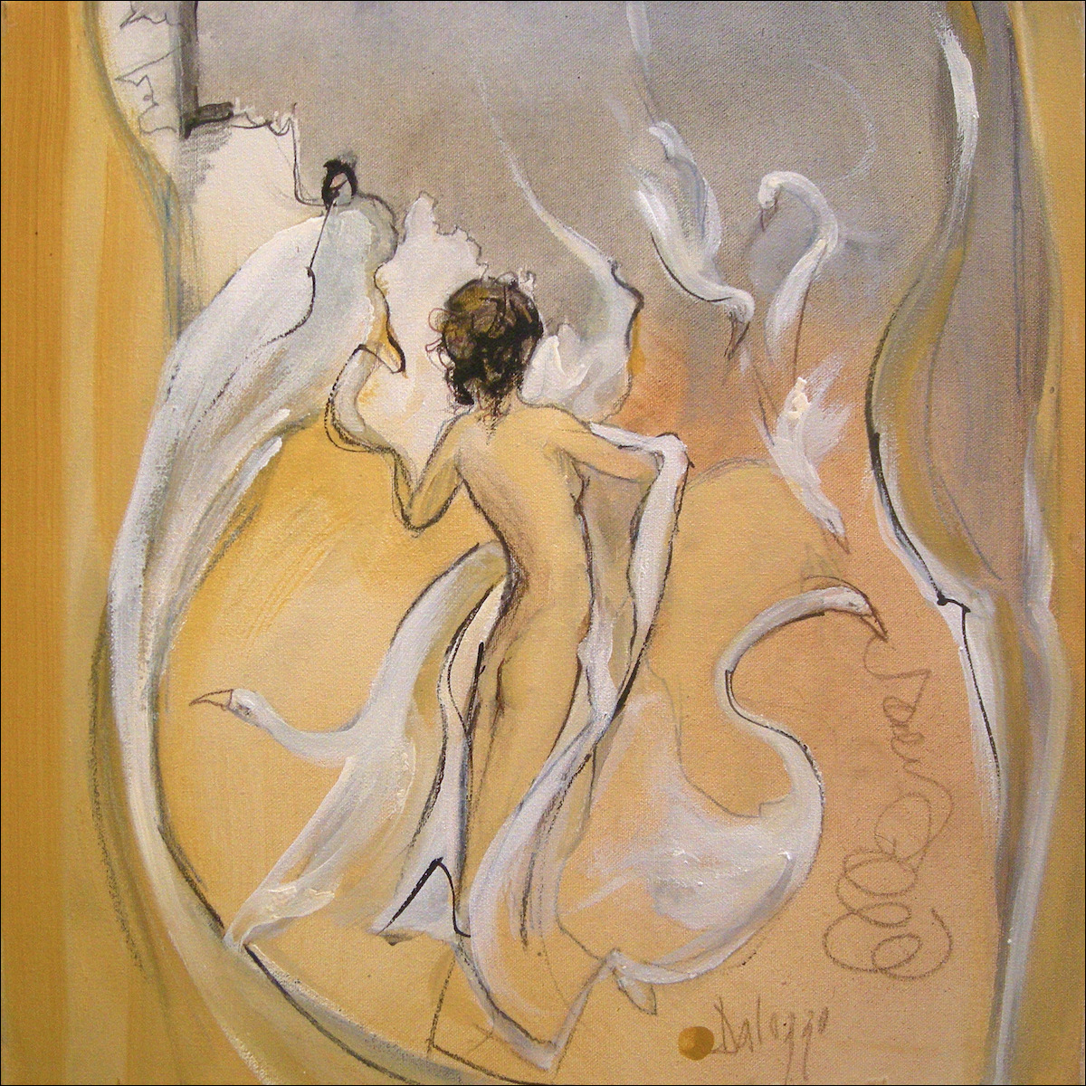 Sensuality Nude "Capturing The Moment 1" Original Artwork by Lucette Dalozzo