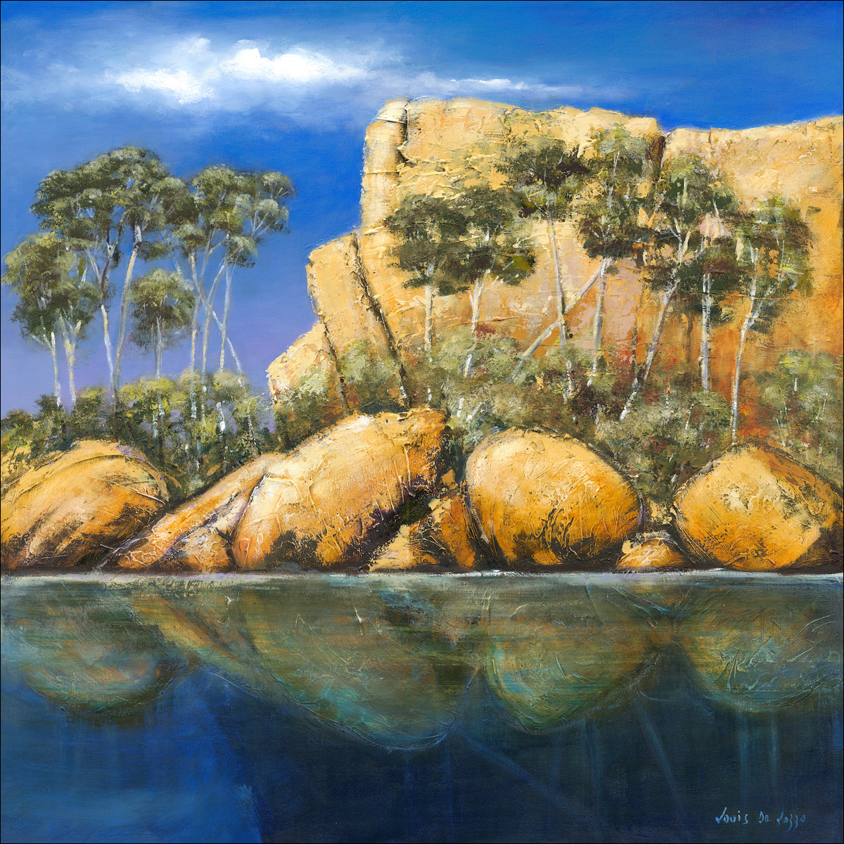 Water Reflection Landscape "Carnarvon Gorge Central QLD" Original Artwork by Louis Dalozzo