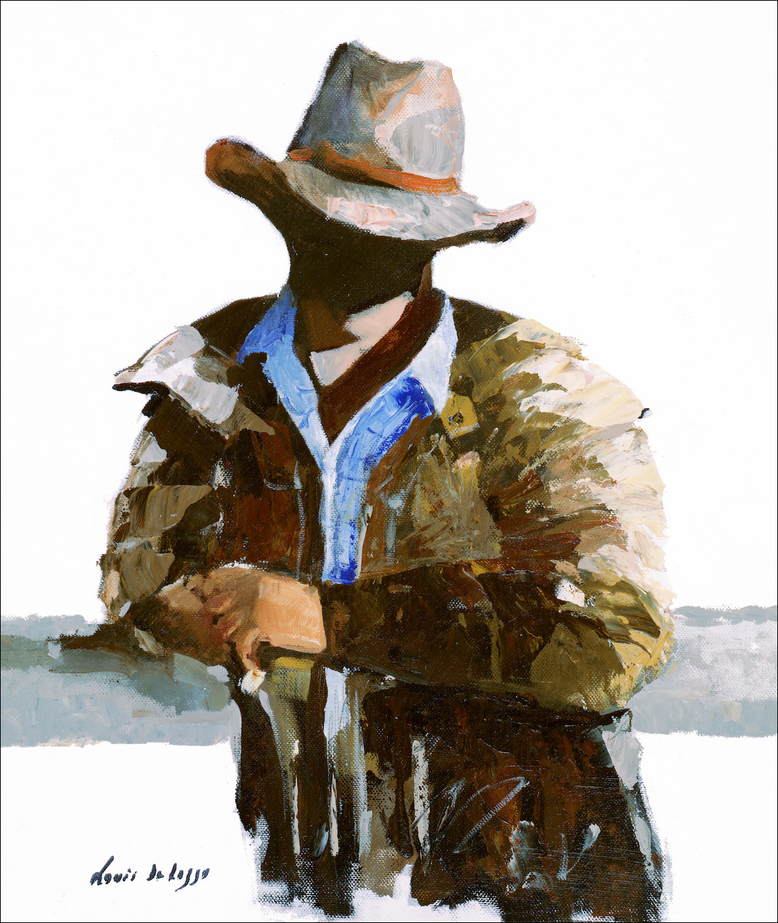 Stockman Figure "At The Cattle SALE" Original Artwork by Louis Dalozzo