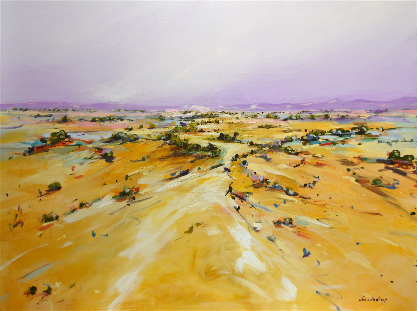 Distant Ranges Landscape "Channel Country Western QLD" Original Artwork by Louis Dalozzo