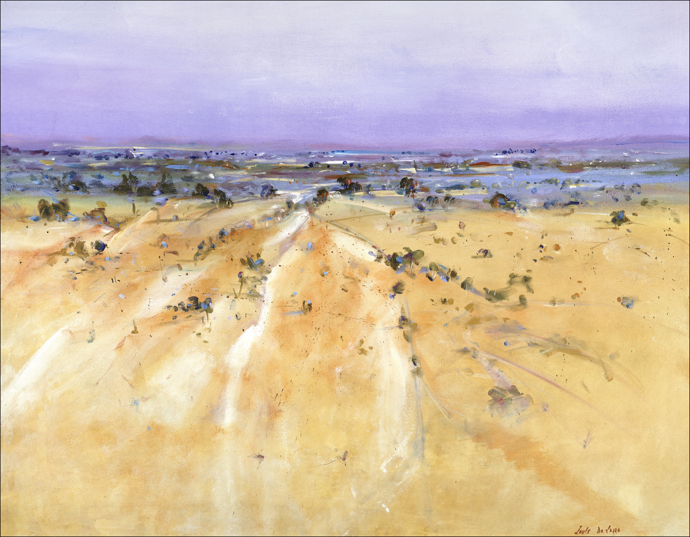 Distant Ranges Landscape "Charters Towers at Dusk" Original Artwork by Louis Dalozzo