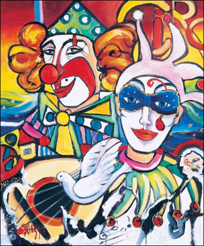 Figure "Clown 3" Original Artwork by Lucette Dalozzo