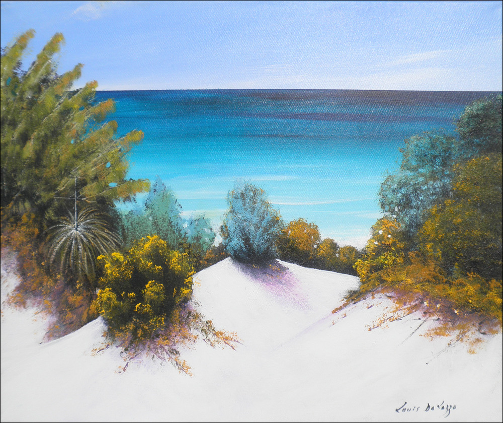 Beach Seascape "Coastal Garden Fraser Island" Original Artwork by Louis Dalozzo