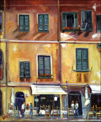 Cityscape "Colour of Italy" Original Artwork by Lucette Dalozzo