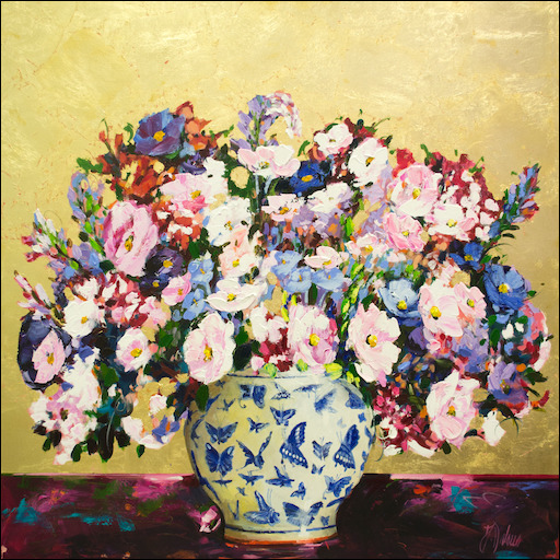 Floral Still Life Painting "Colour Me Pretty" by Judith Dalozzo