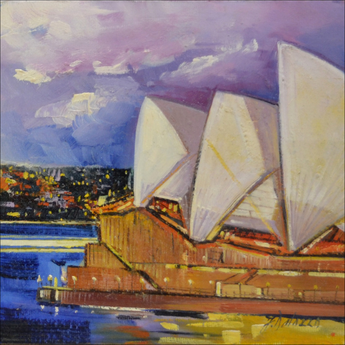 Sydney Cityscape "Colours of The Opera House" Original Artwork by Judith Dalozzo