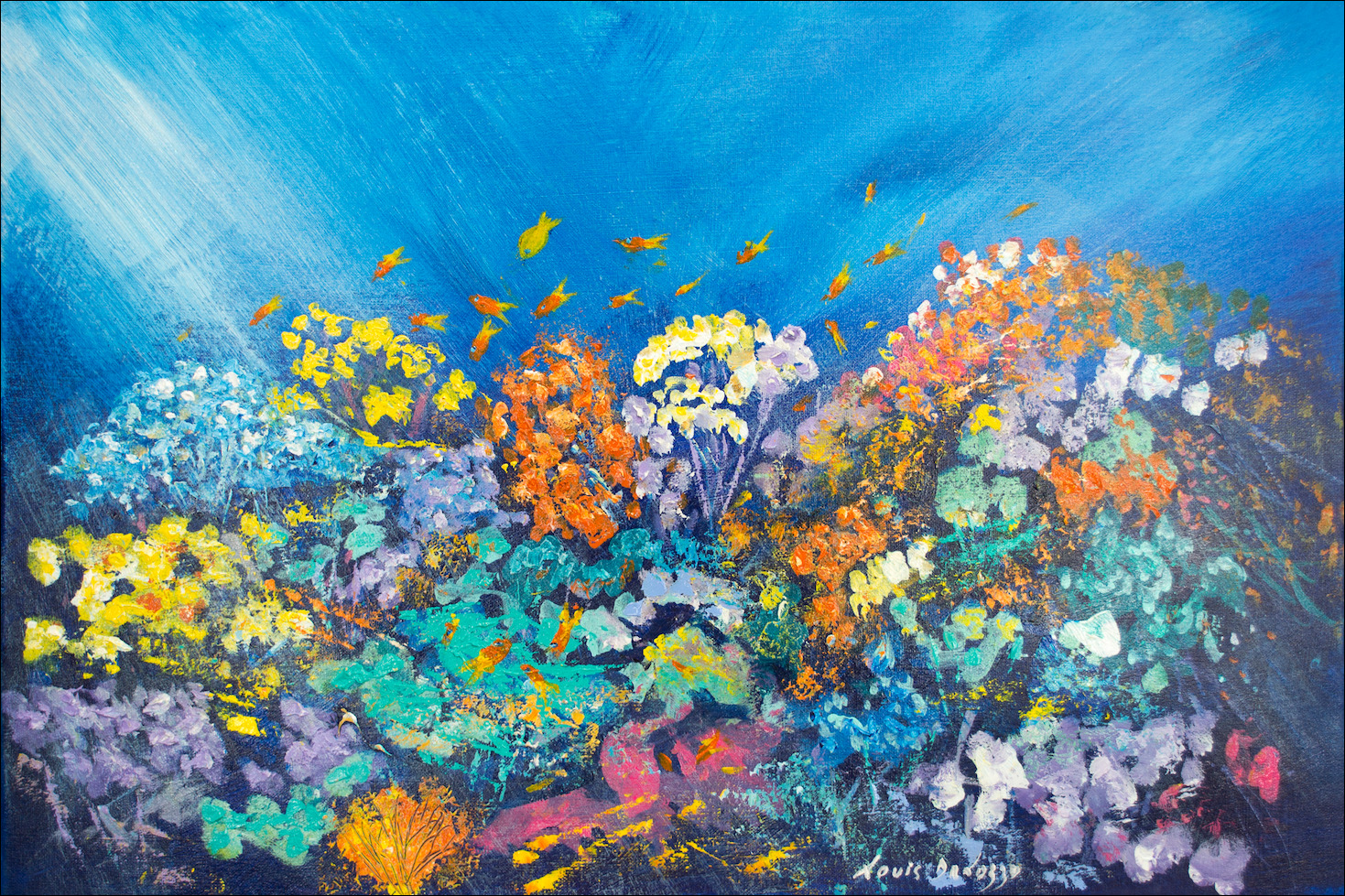 Reef Seascape "Coral Splendour" Original Artwork by Louis Dalozzo