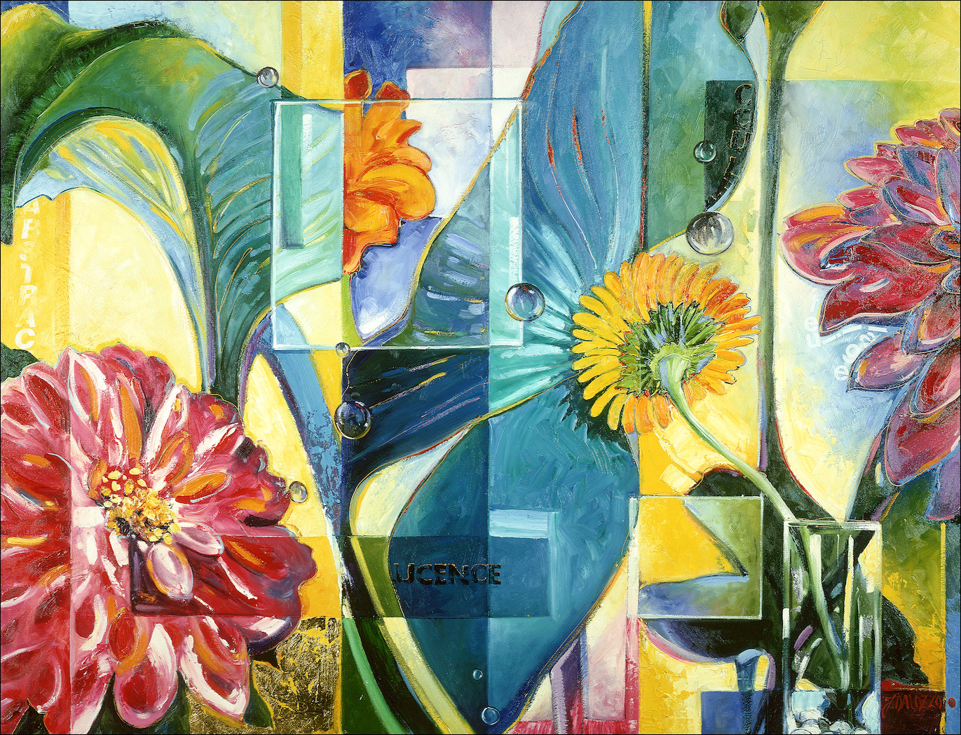 Floral Still Life "Dahlia" Original Artwork by Judith Dalozzo