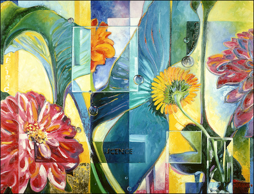 Floral Still Life Canvas Print "Dahlia" by Judith Dalozzo