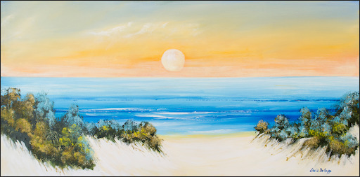Beach Seascape "Daybreak" Original Artwork by Louis Dalozzo