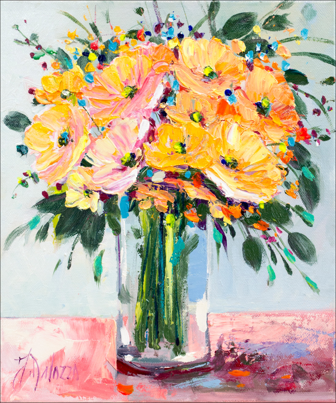 Floral Still Life "Daydreaming Bouquet" Original Artwork by Judith Dalozzo