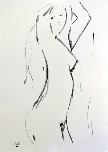 True Semblance Nude "De Profile 2" Original Artwork by Judith Dalozzo
