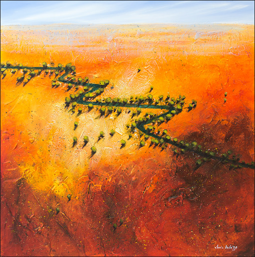 Road To Nowhere Landscape "The Diamantina Channel Country" Original Artwork by Louis Dalozzo
