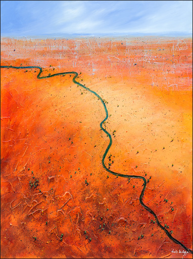 Road To Nowhere Landscape "The Diamantina River near Bedourie" Original Artwork by Louis Dalozzo