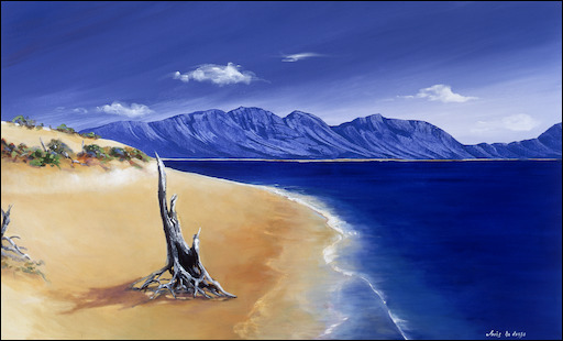 Beach Seascape "Driftwood – Whitsunday" Original Artwork by Louis Dalozzo