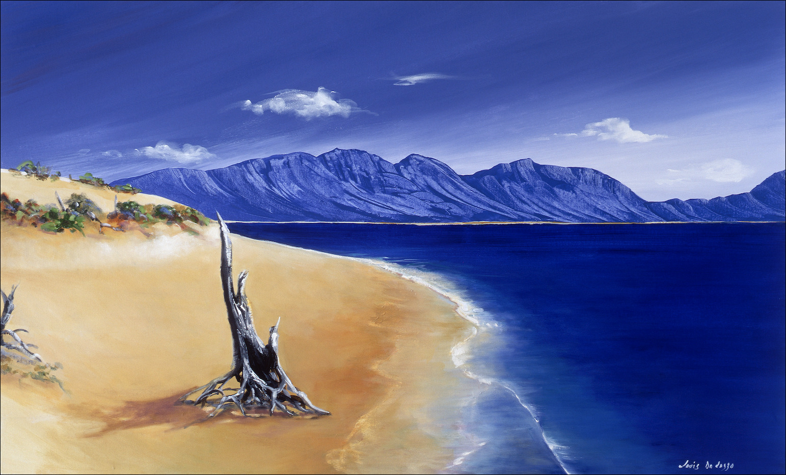 Beach Seascape "Driftwood – Whitsunday" Original Artwork by Louis Dalozzo