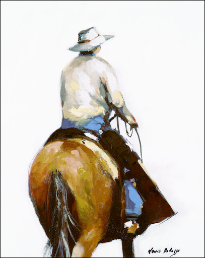 Stockman Figure Canvas Print "Droving Days" by Louis Dalozzo