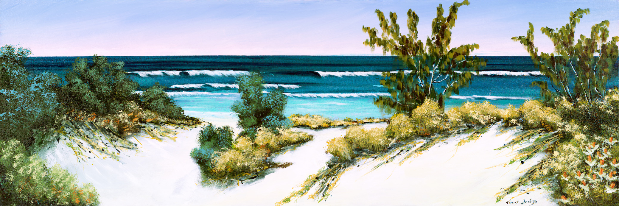Beach Seascape "Early Morning South Stradbroke" Original Artwork by Louis Dalozzo