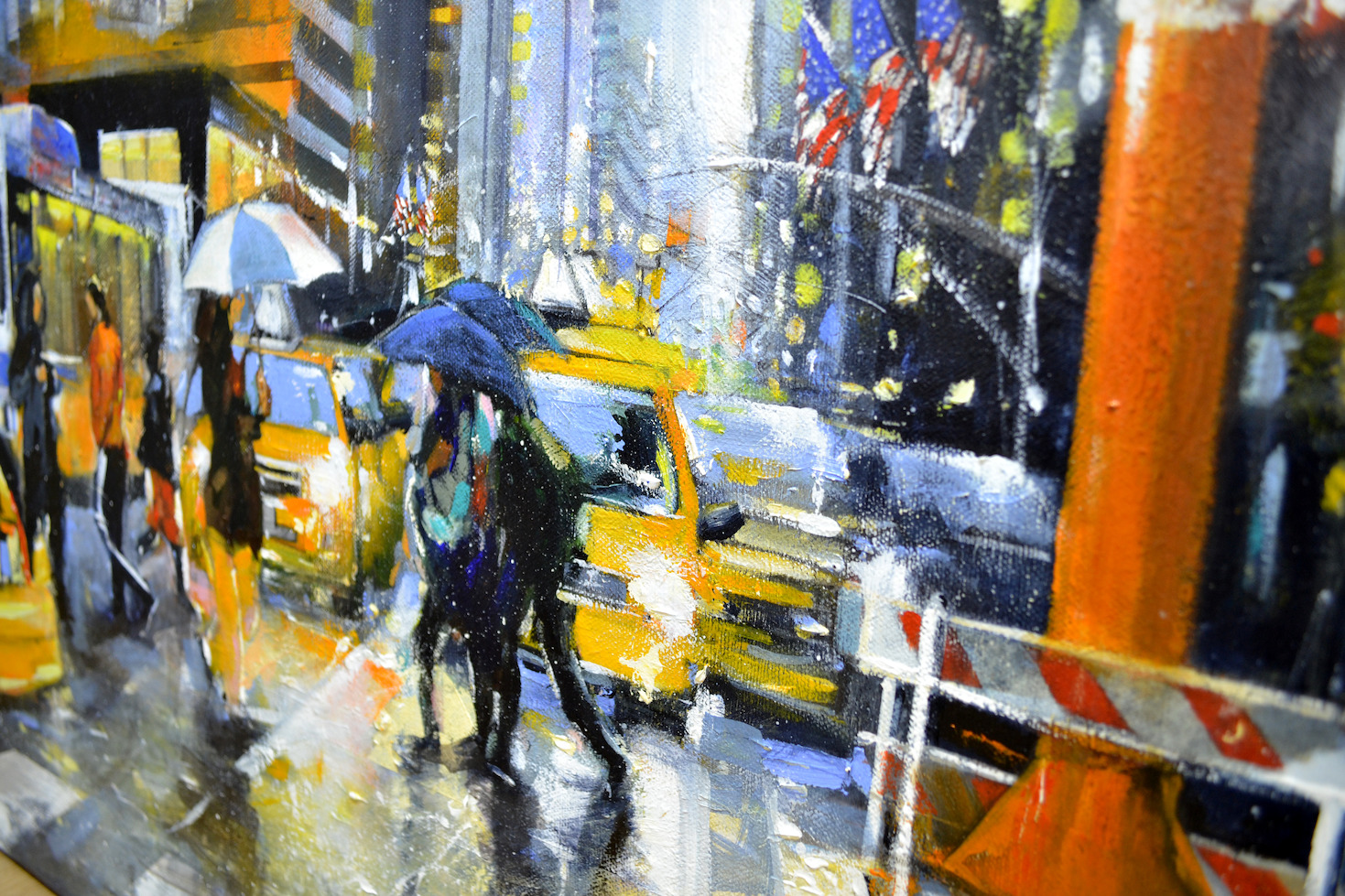 Close Up Detail 3 Of Acrylic Painting "East 50th Street" By Judith Dalozzo