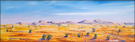 Distant Ranges Landscape "East Mac Donnell Ranges Central Australia" Original Artwork by Louis Dalozzo