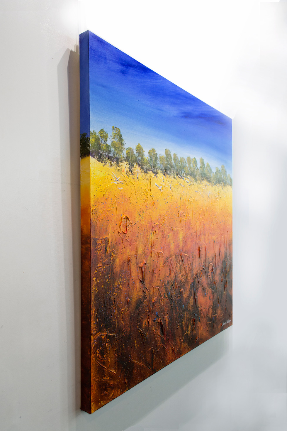 Side View Of Landscape Painting "Edge of The Simpson Desert" By Louis Dalozzo
